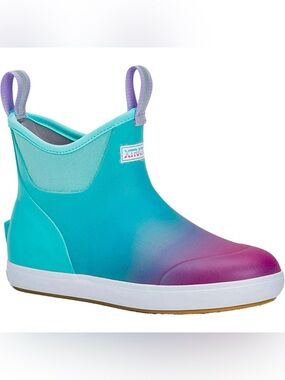 Girls' Gradient Teal to Purple Waterproof Boot - Pull-On Rain Shoe